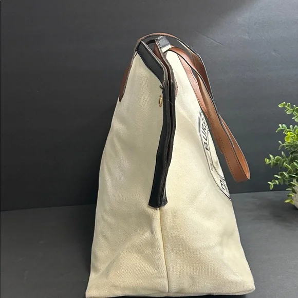 Beige Tote with Brown and Black Accents - Picture 10 of 17
